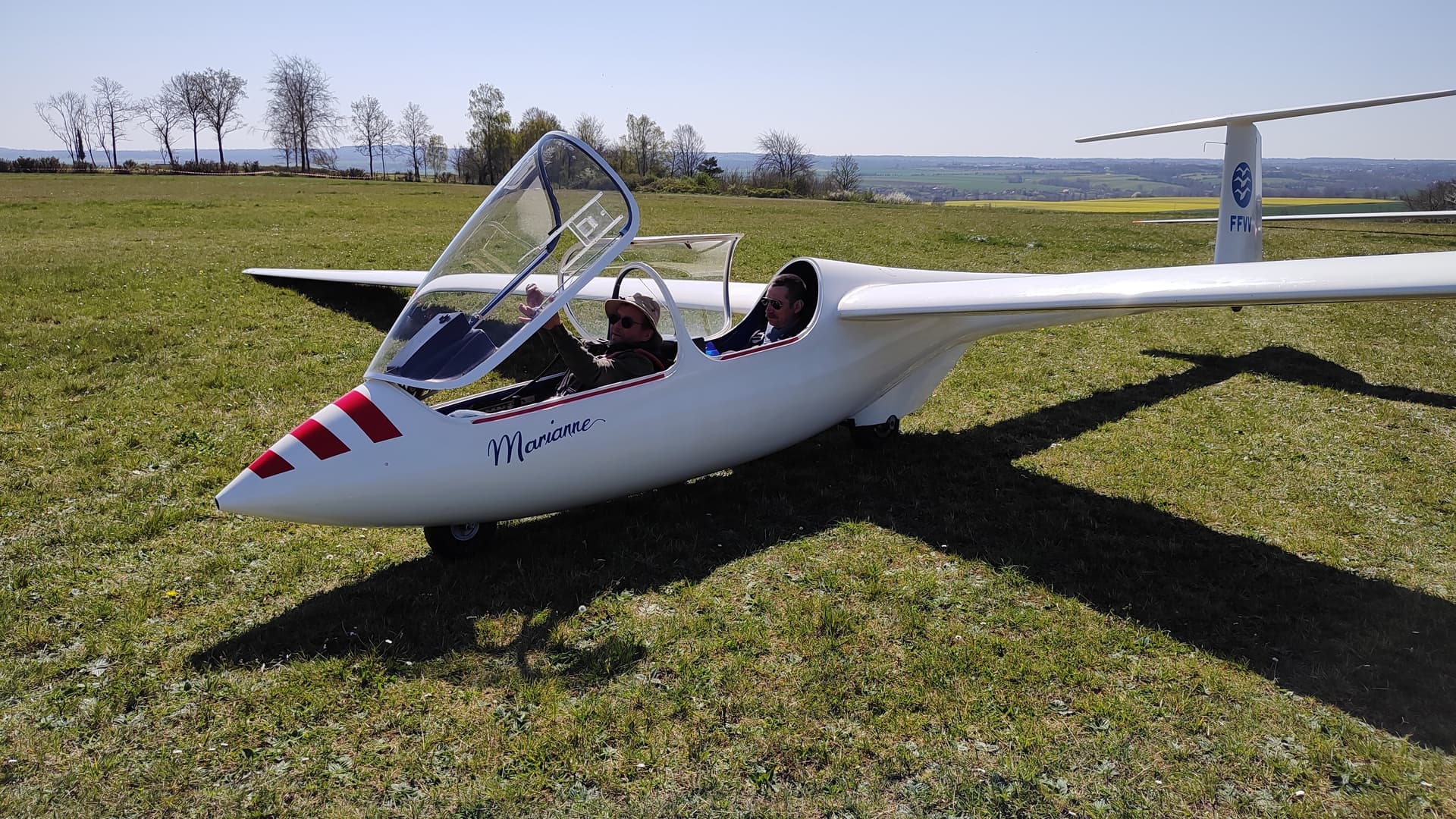 Marianne C 201 sailplane on the runway